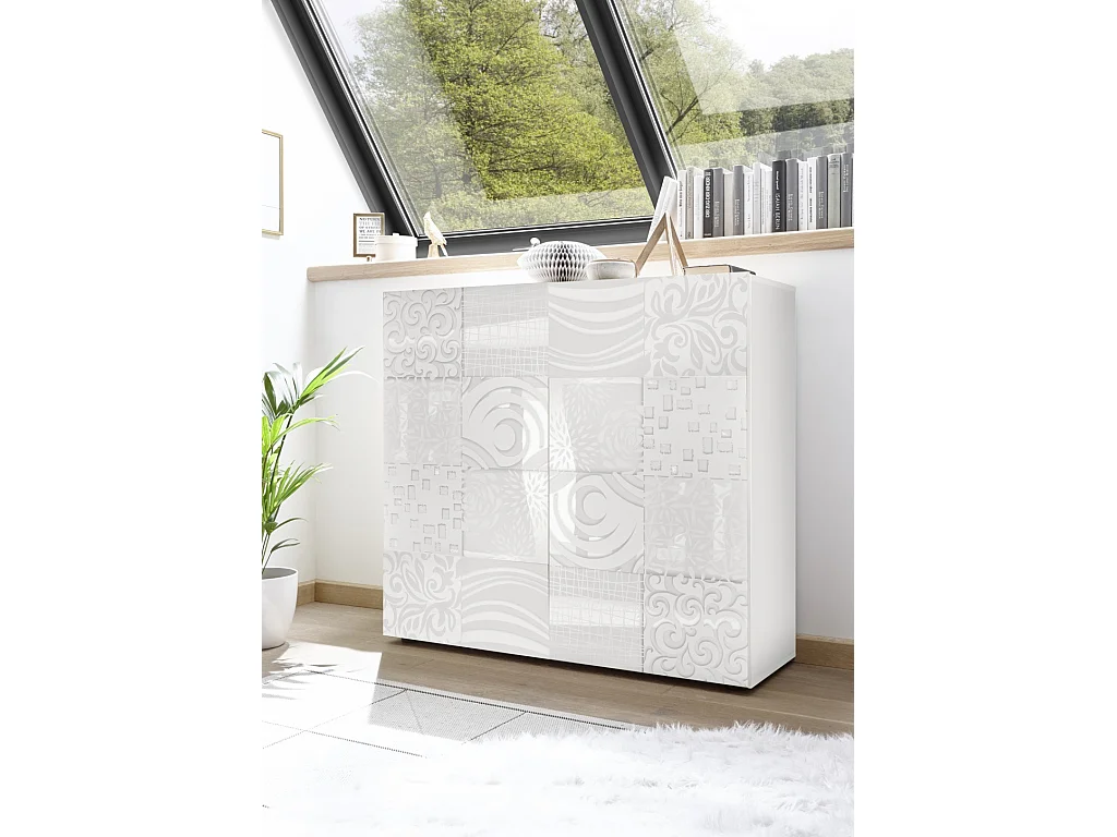 Hochschrank DENIS glänzend weiß