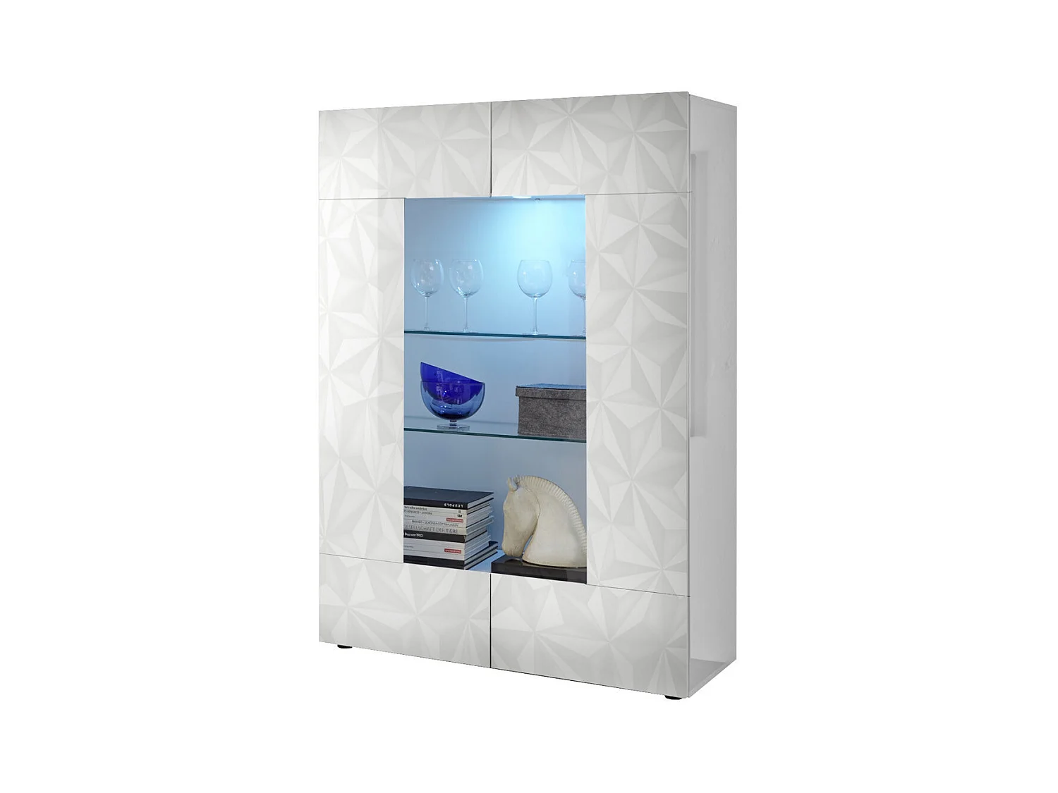Vitrine MOSCA glänzend weiß