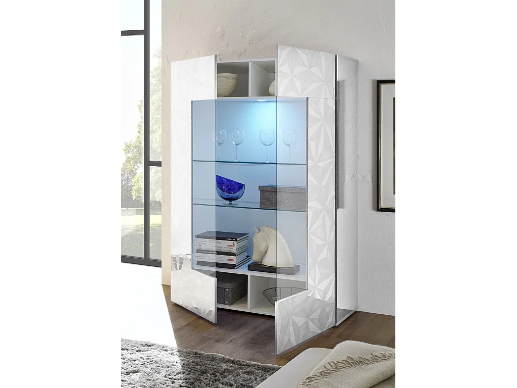 Vitrine MOSCA glänzend weiß
