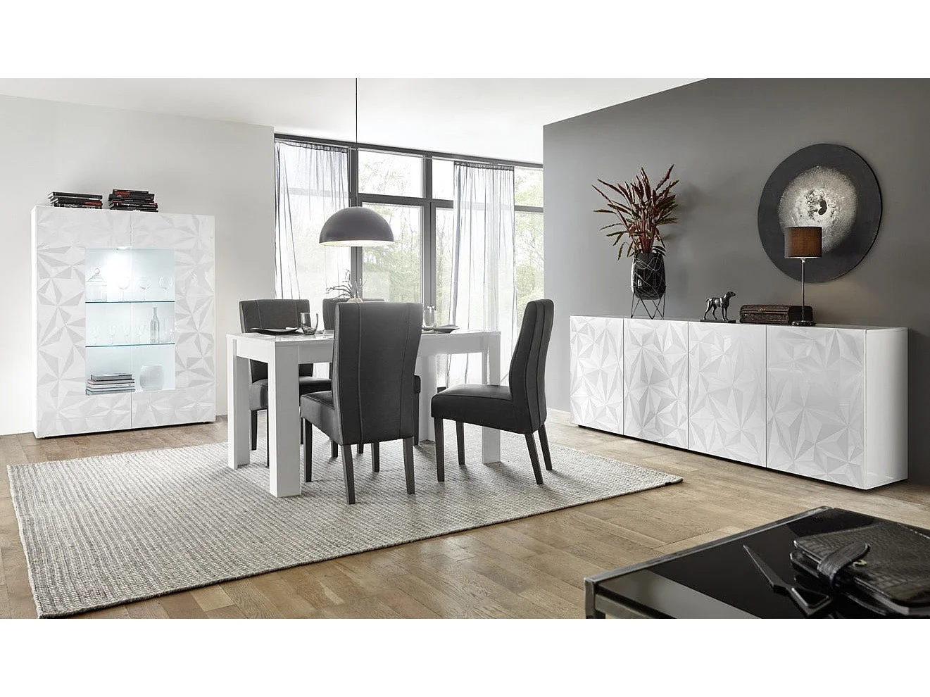 Vitrine MOSCA glänzend weiß