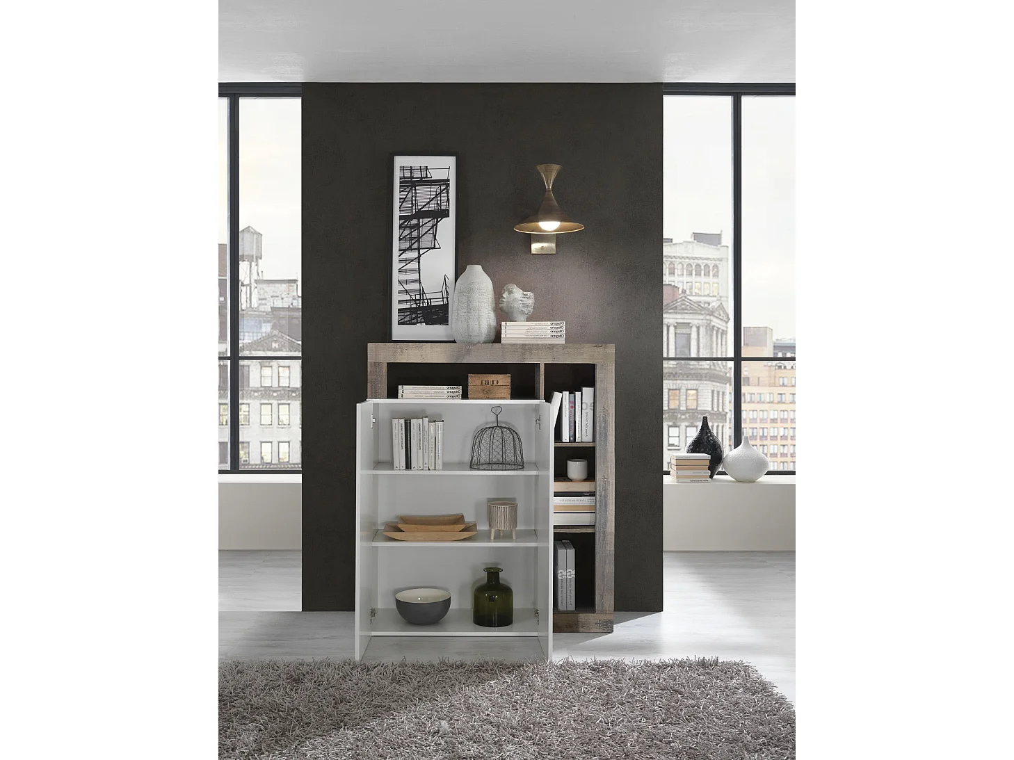 Buffet AMOS blanc/poirier