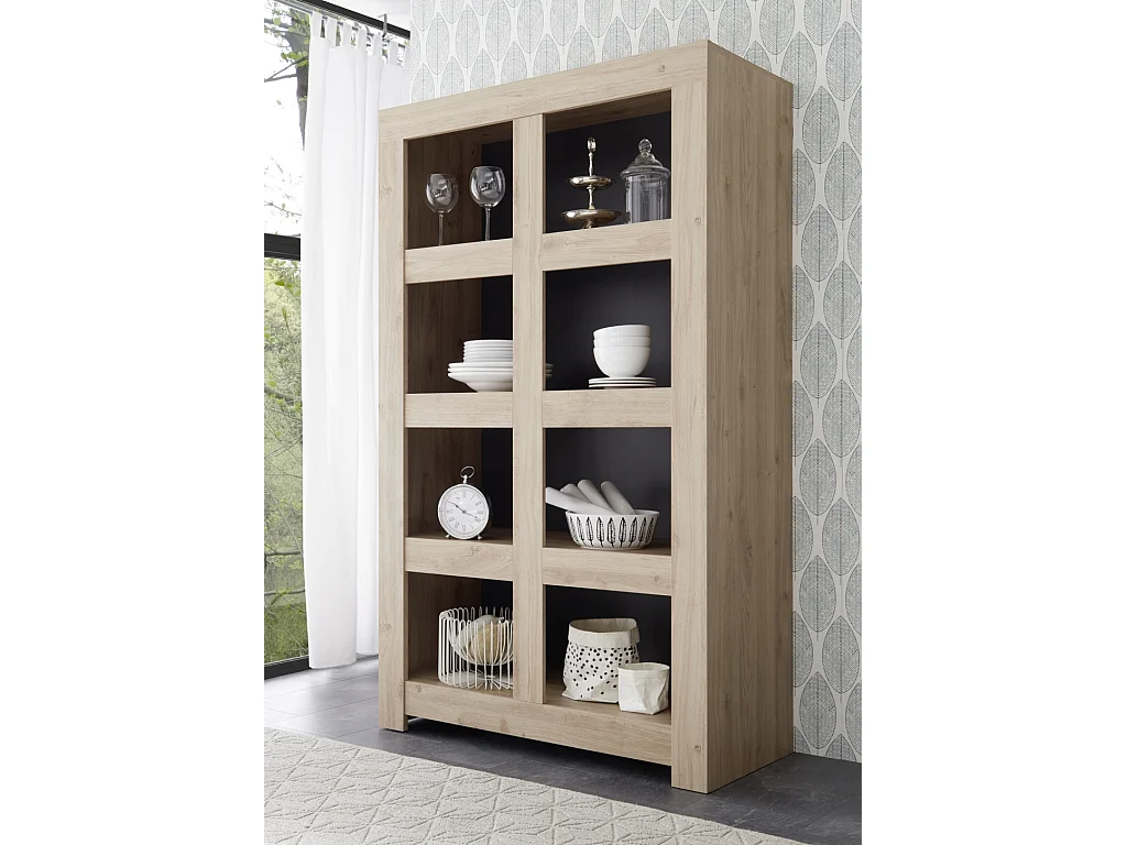 Buffet/Bibliothèque CAPRI chêne foncé