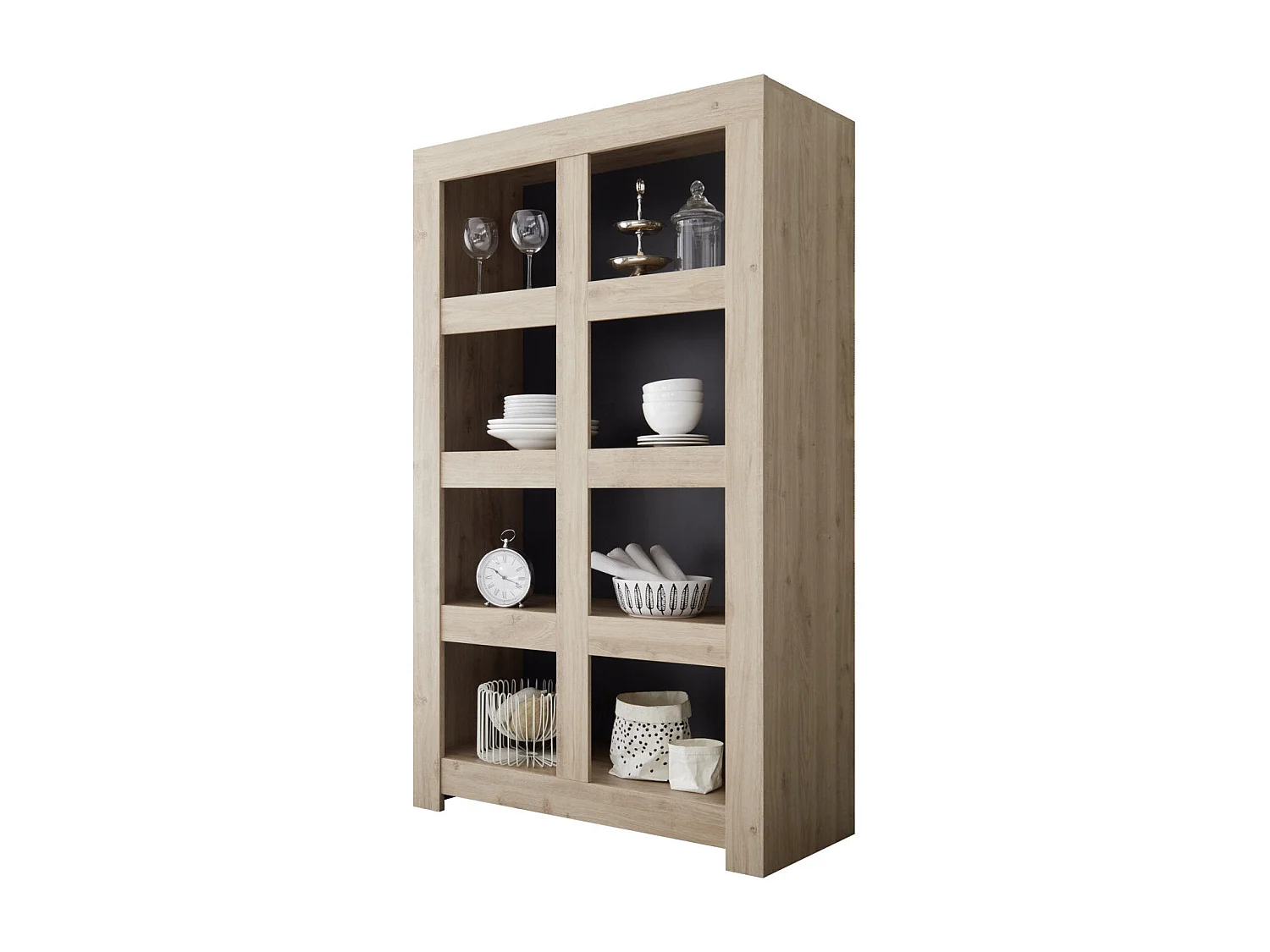 Buffet/Bibliothèque CAPRI chêne foncé