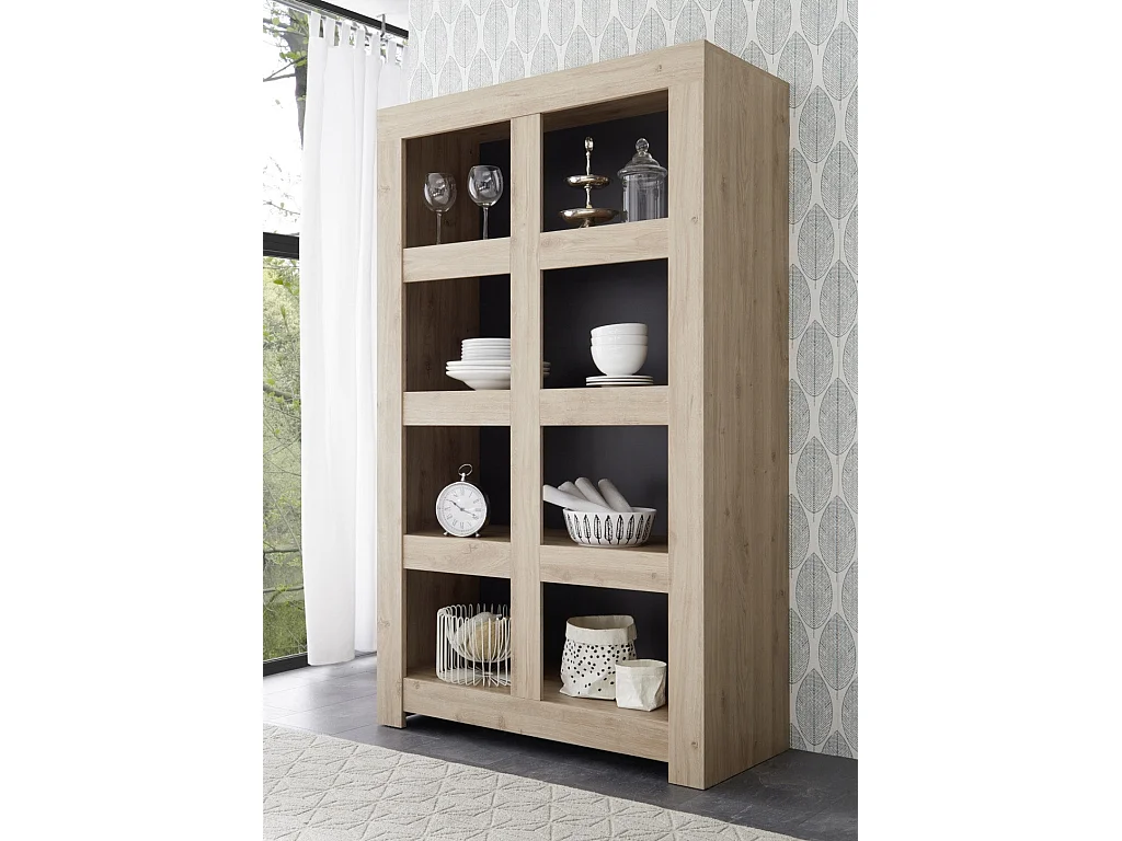 Buffet/Bibliothèque CAPRI chêne foncé