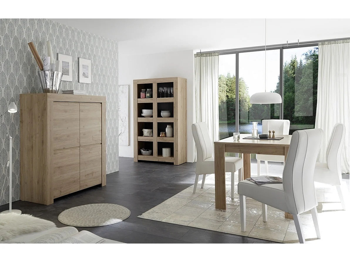 Buffet/Bibliothèque CAPRI chêne foncé