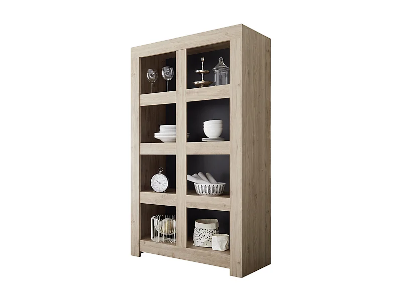 Buffet/Bibliothèque CAPRI chêne foncé