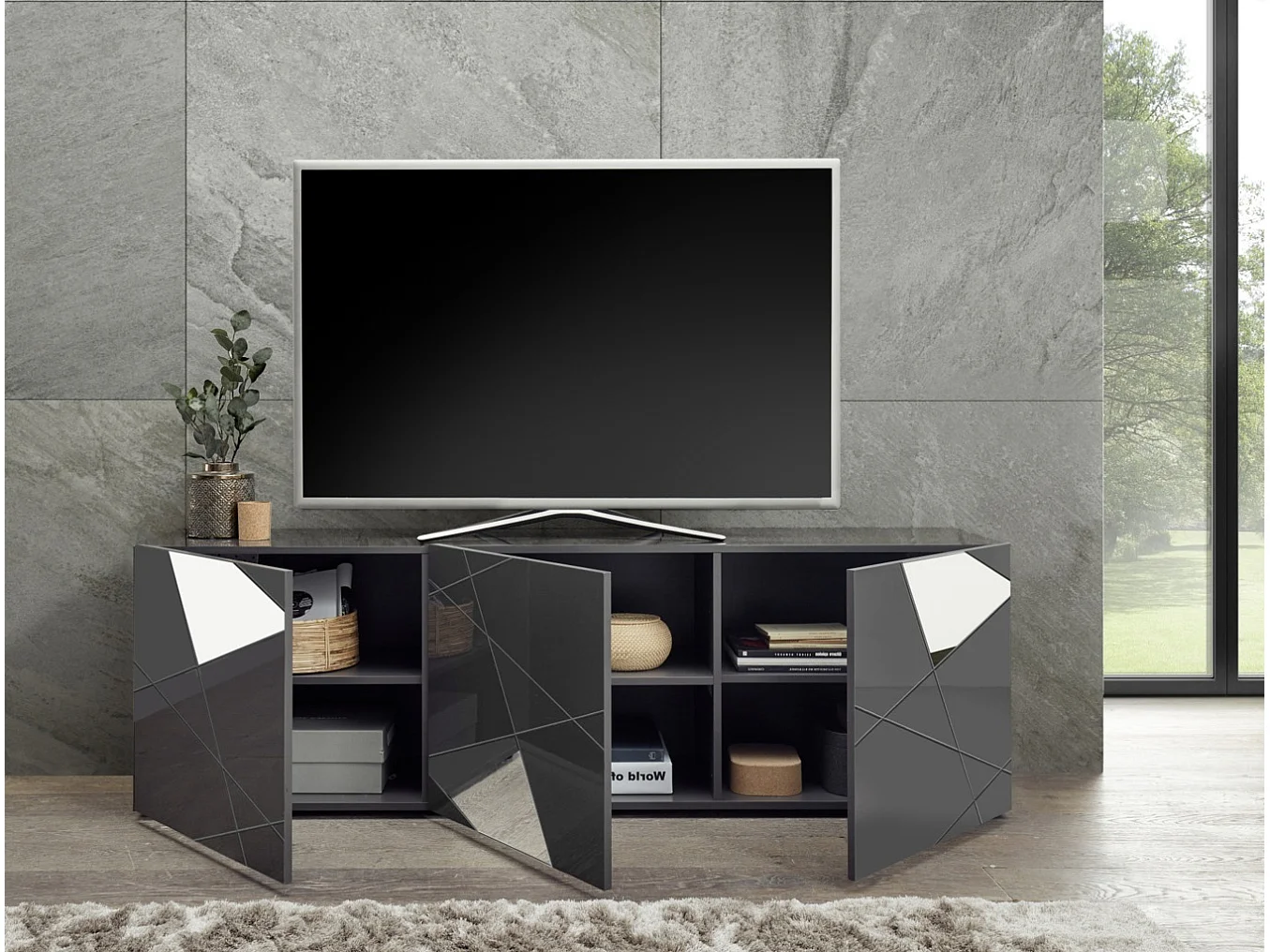 Móvel de TV FLAMINIA cinzento