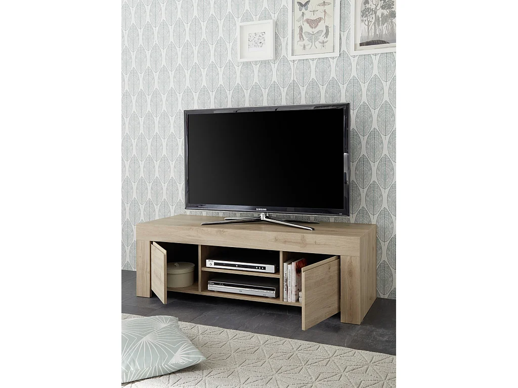 Banc TV CAPRI chêne foncé
