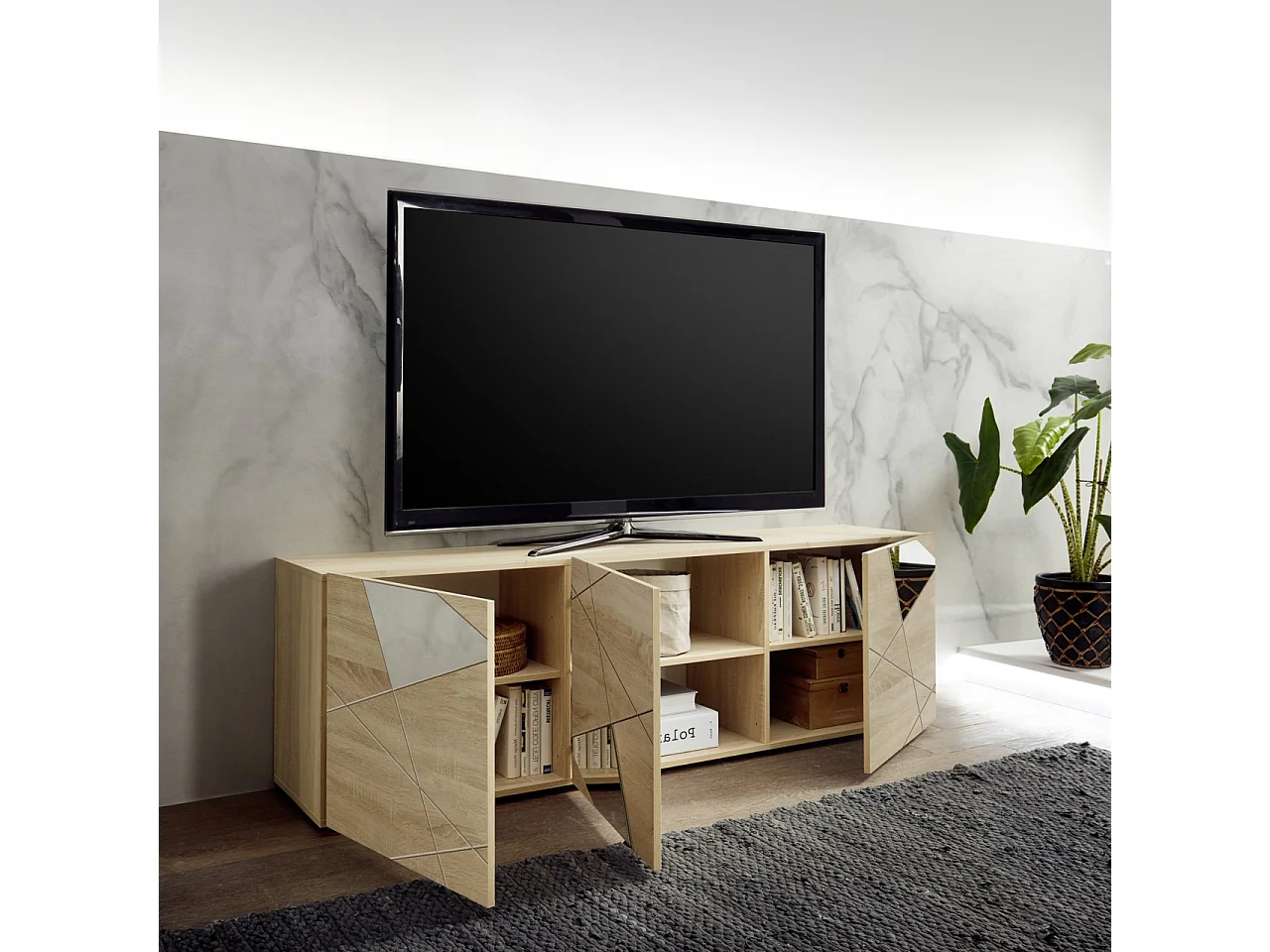 Meuble TV FLAMINIA chêne