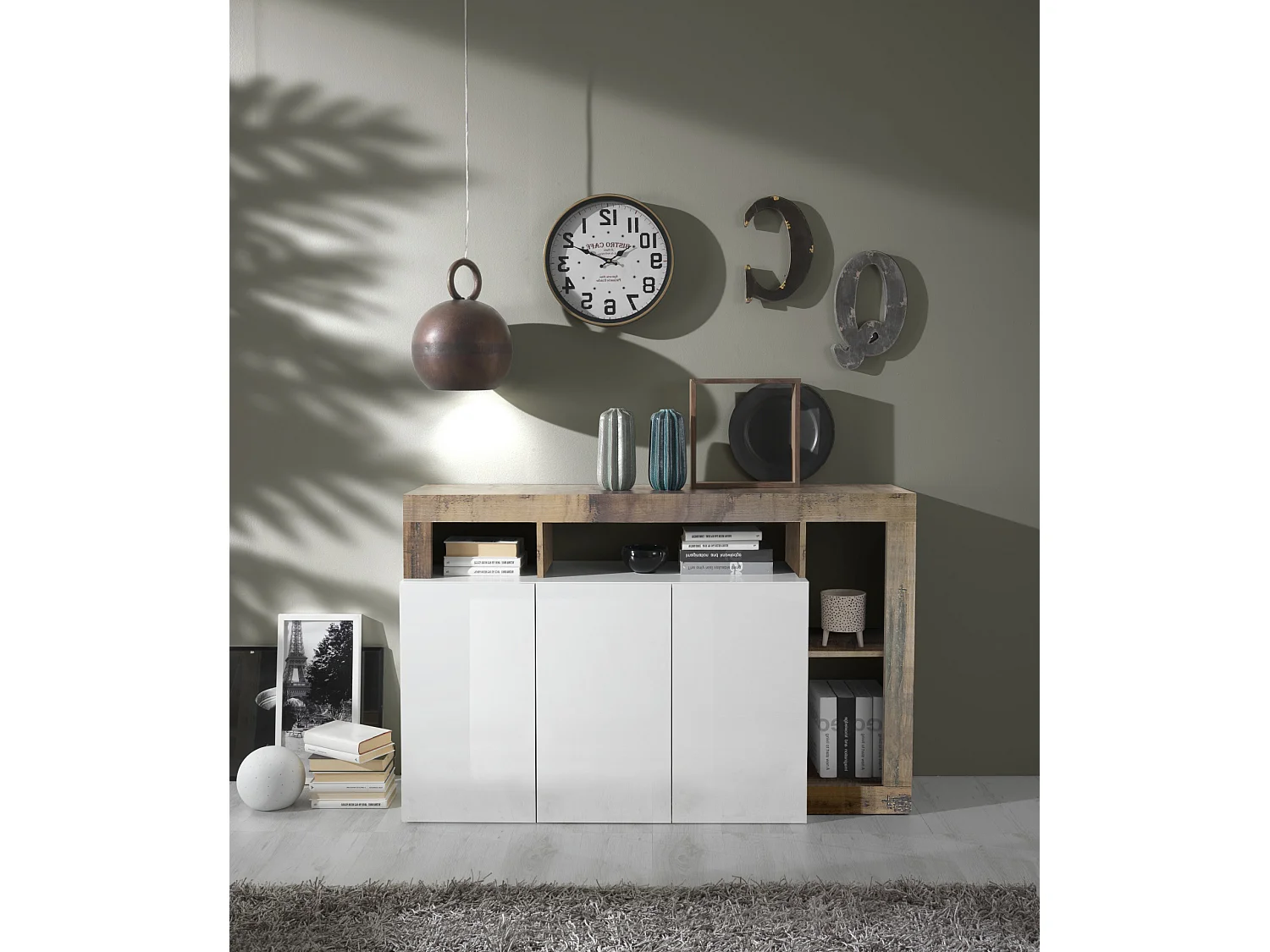 Buffet AMOS blanc/poirier