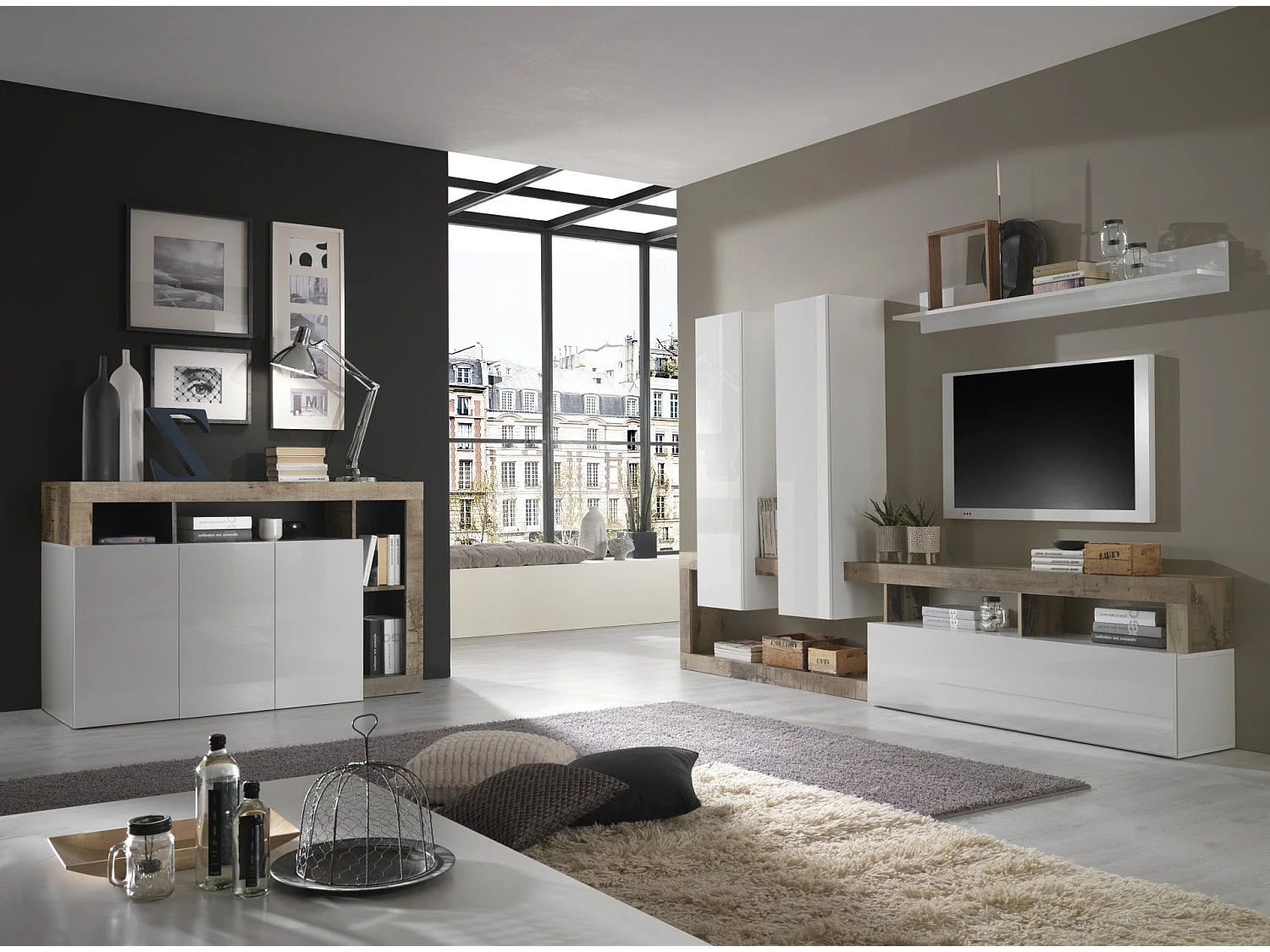 Buffet AMOS blanc/poirier