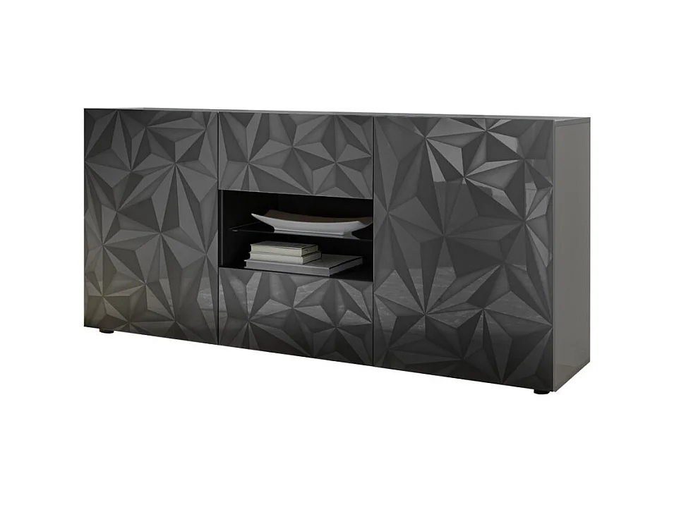 Sideboard MOSCA glänzend dunkelgrau