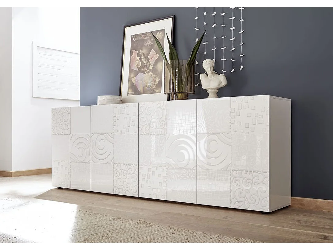 Sideboard DENIS glänzend weiß