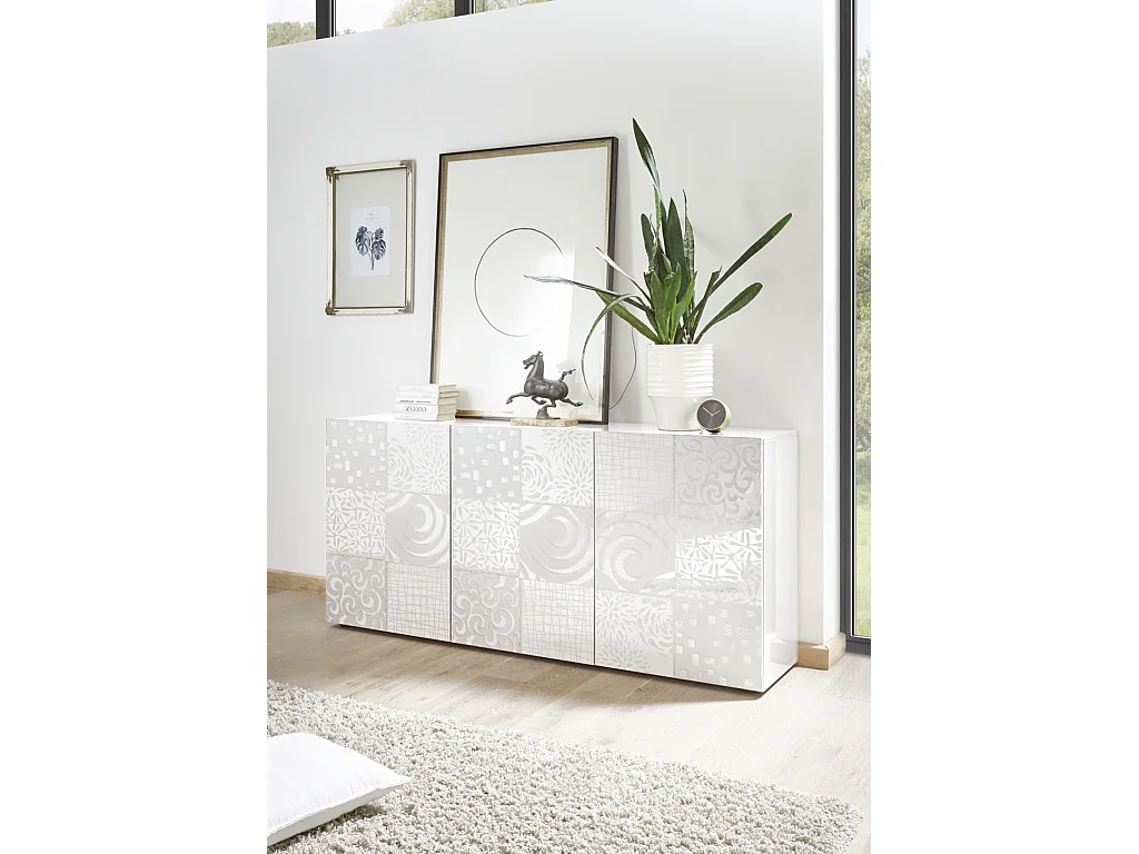 Sideboard DENIS glänzend weiß