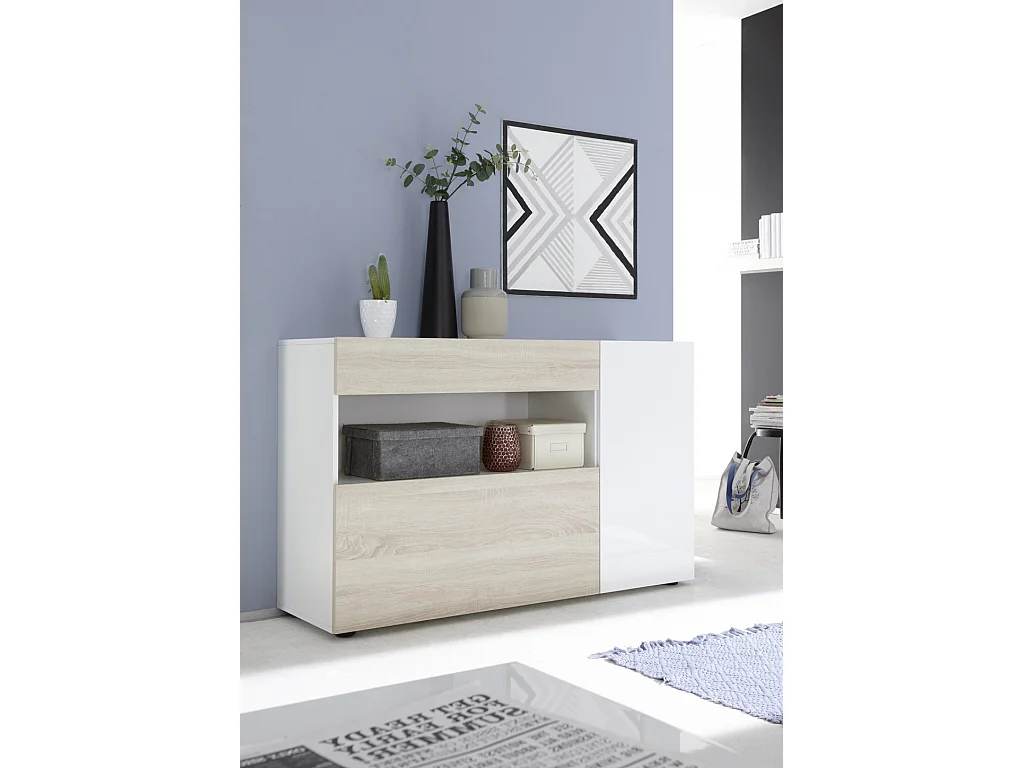 Buffet OXFORD blanc/chêne