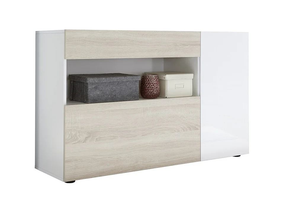 Aparador OXFORD blanco/roble
