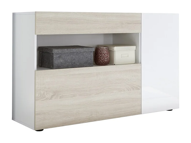 Aparador OXFORD blanco/roble