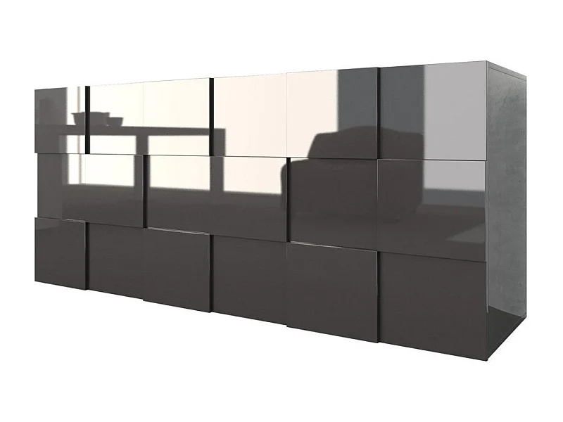 Sideboard LONDON glänzend dunkelgrau