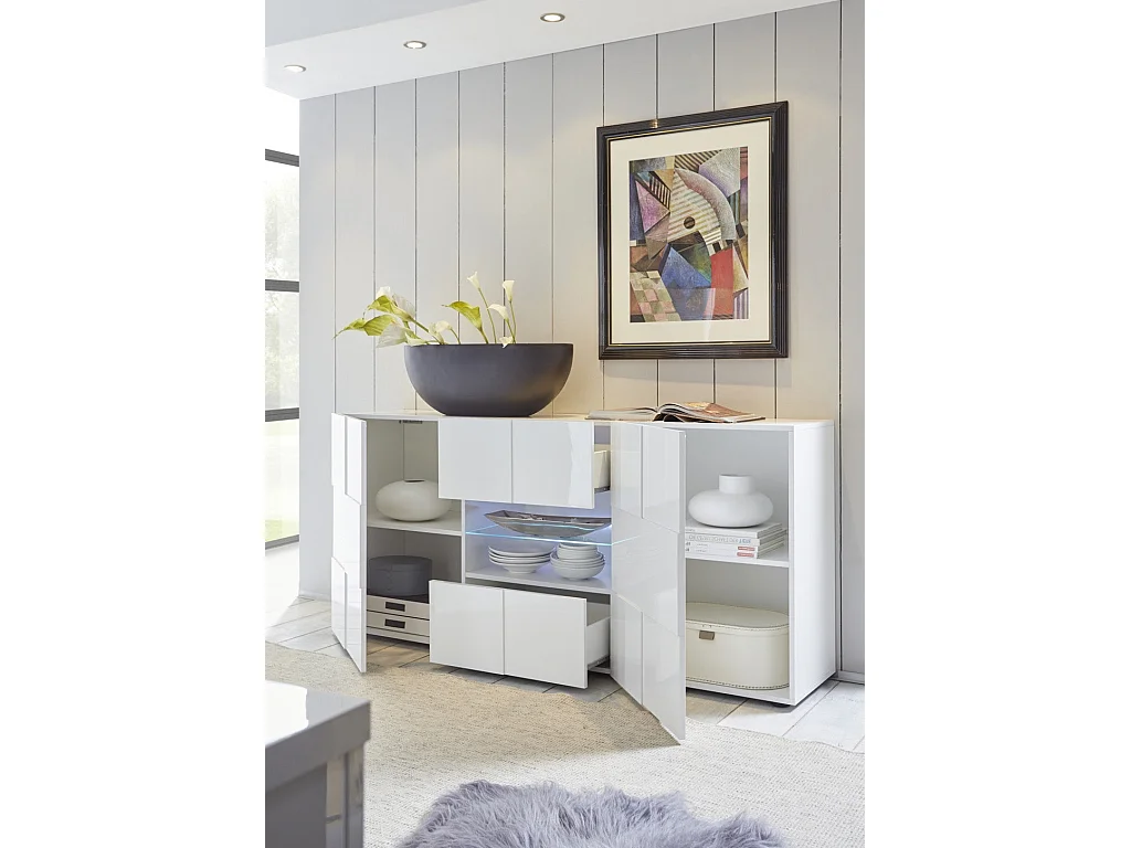 Buffet LONDON blanc en mélamine