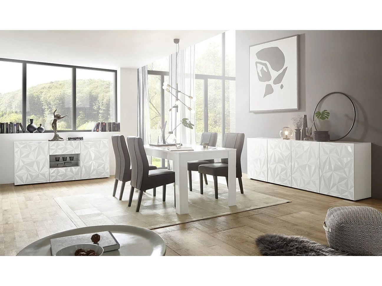 Buffet MOSCA blanc en mélamine