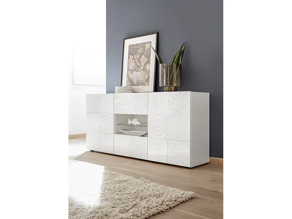 Sideboard DENIS glänzend weiß