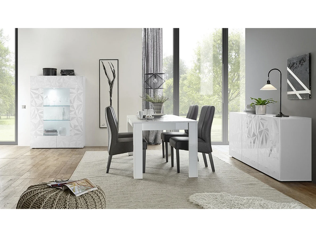 Buffet MOSCA blanc en mélamine