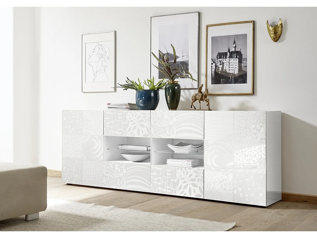 Sideboard DENIS glänzend weiß
