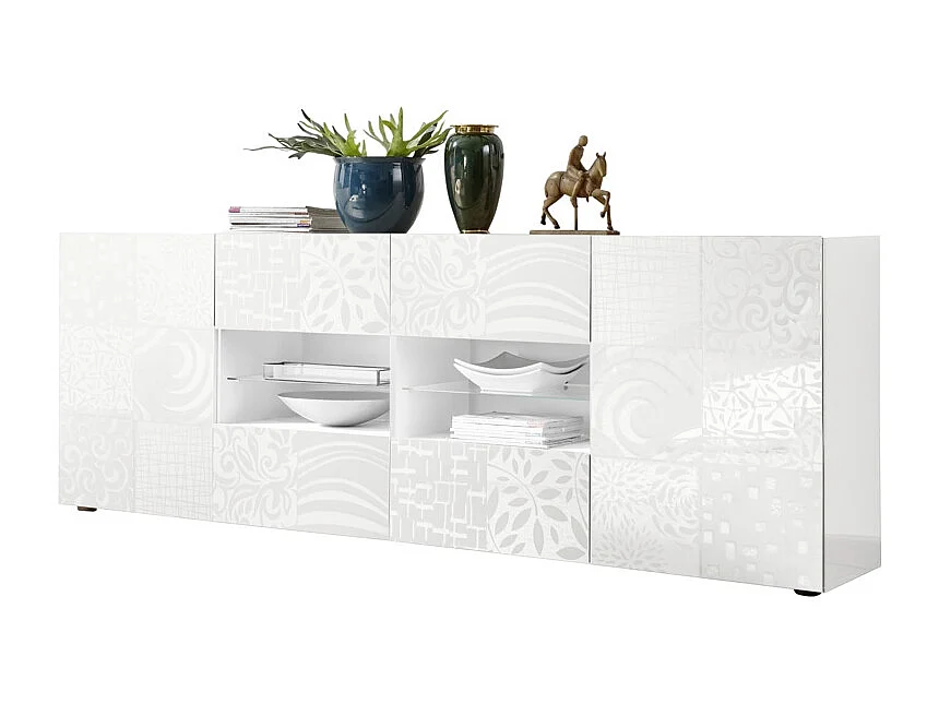 Sideboard DENIS glänzend weiß