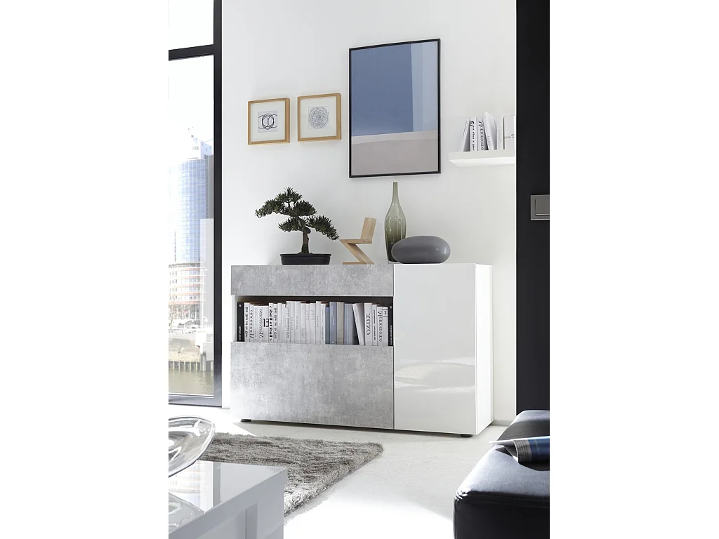 Buffet OXFORD blanc/ciment