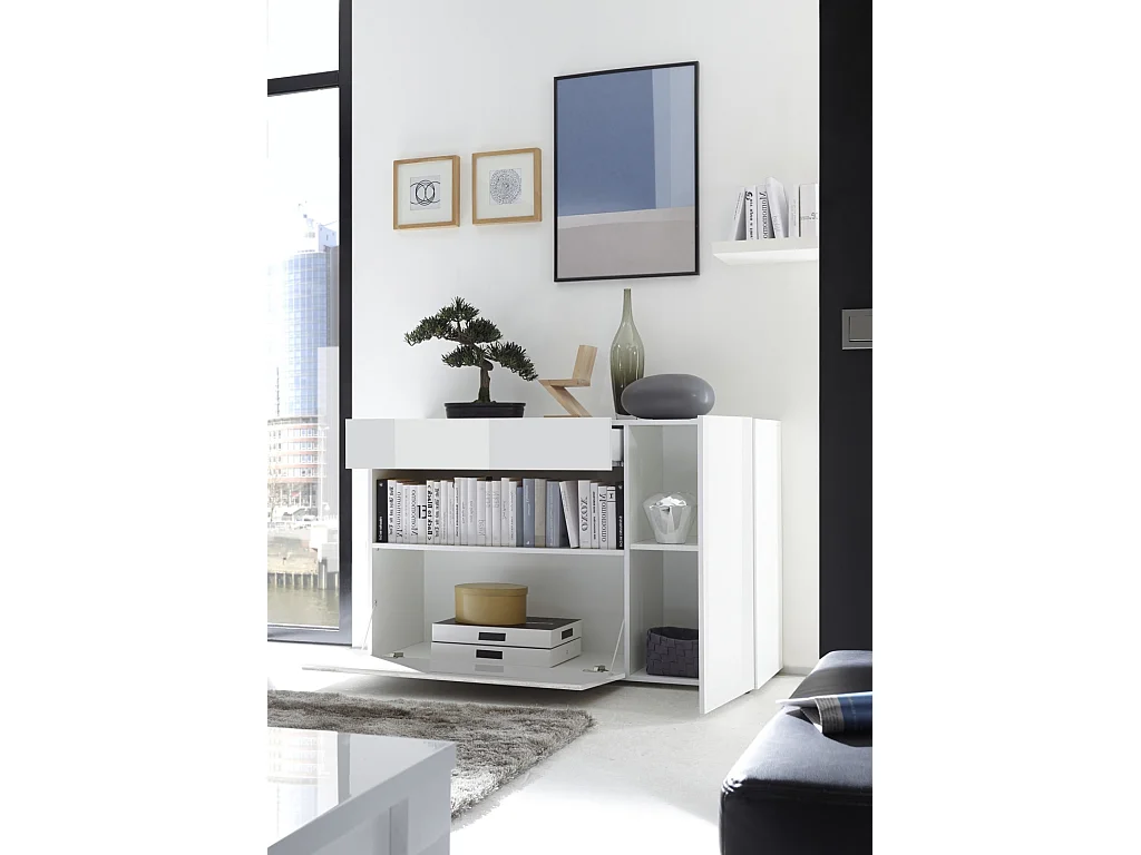 Sideboard OXFORD glänzend weiß