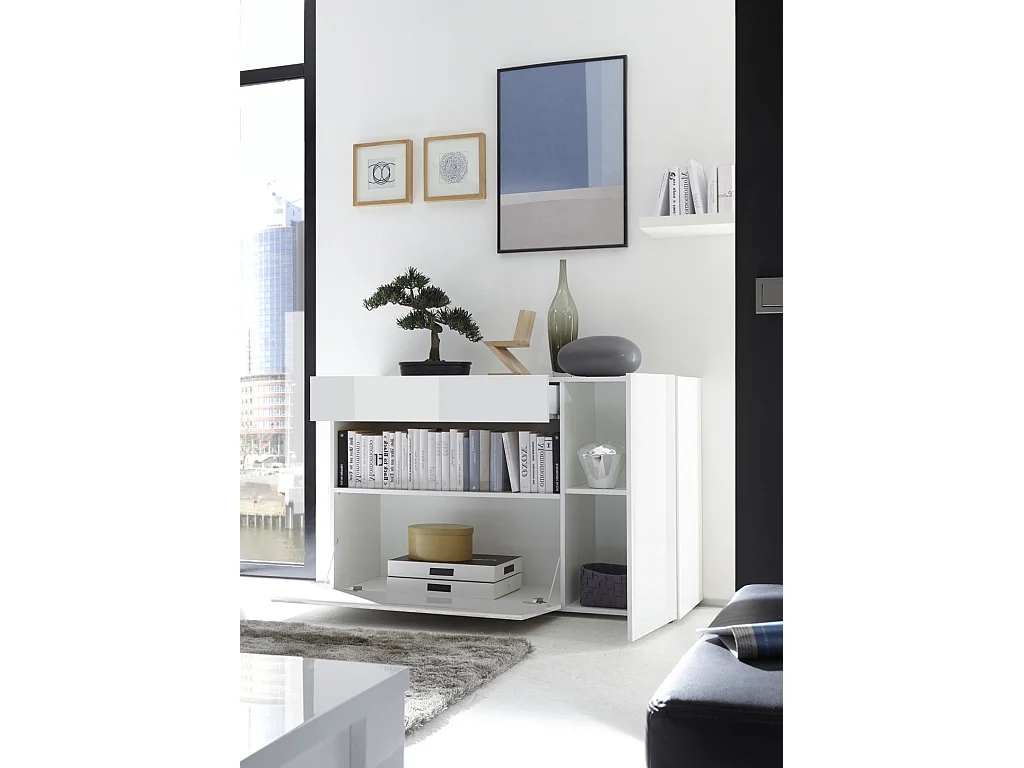 Buffet OXFORD blanc en mélamine