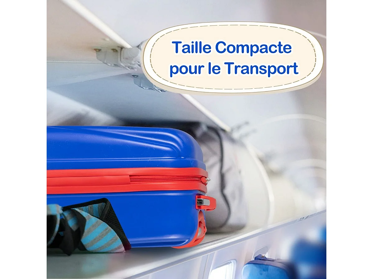 Lot de 2 Valise Cabine Enfant 18”+ Sac à Dos 12,5”, Poignée Rétractable 88-100cm