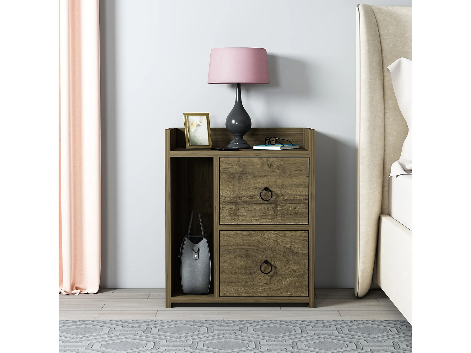 Nachtkastje VENUS - bruin, 60x35x50