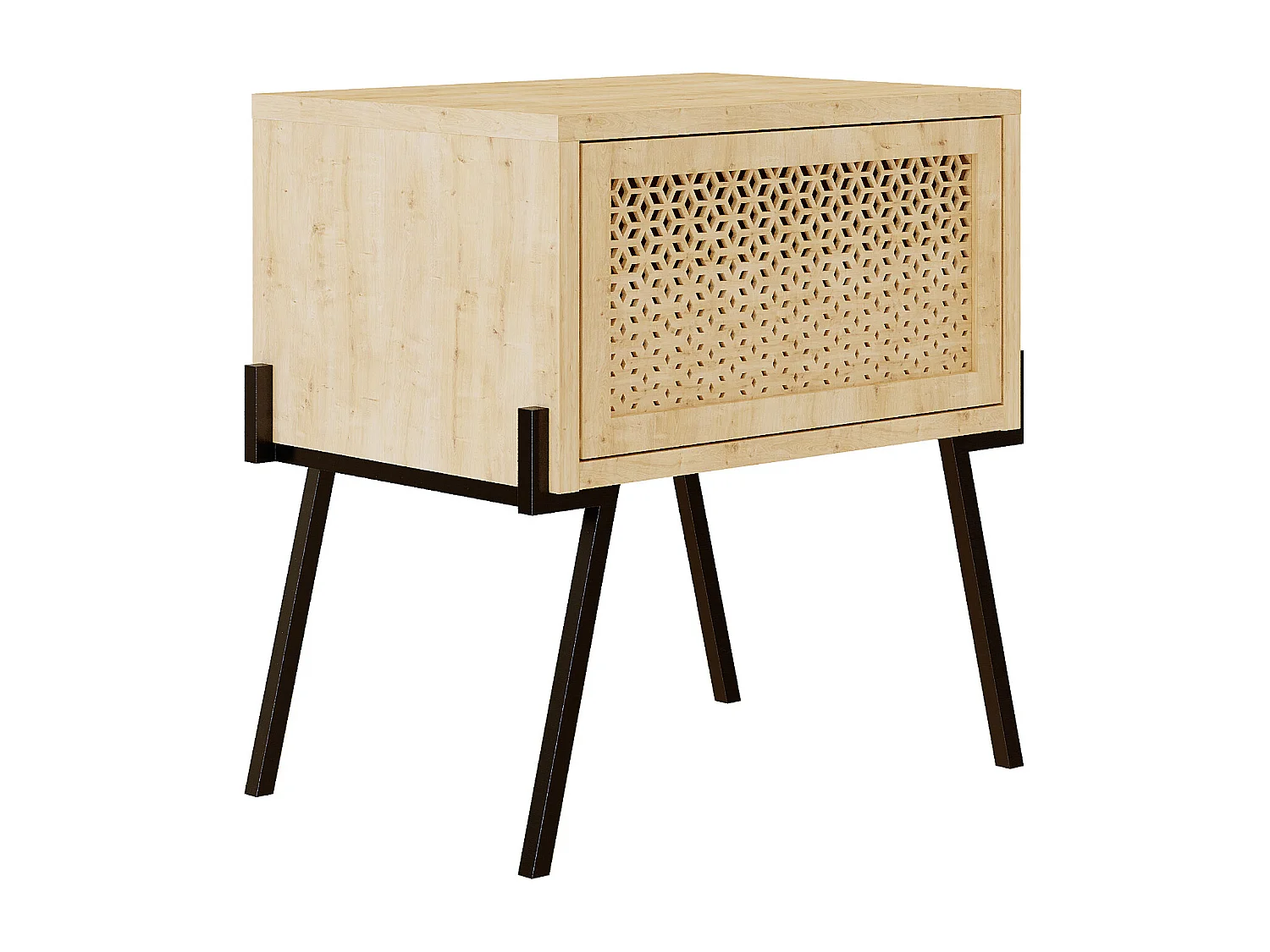 Comodino NAIVE - colori naturali chiari, 51x34x48