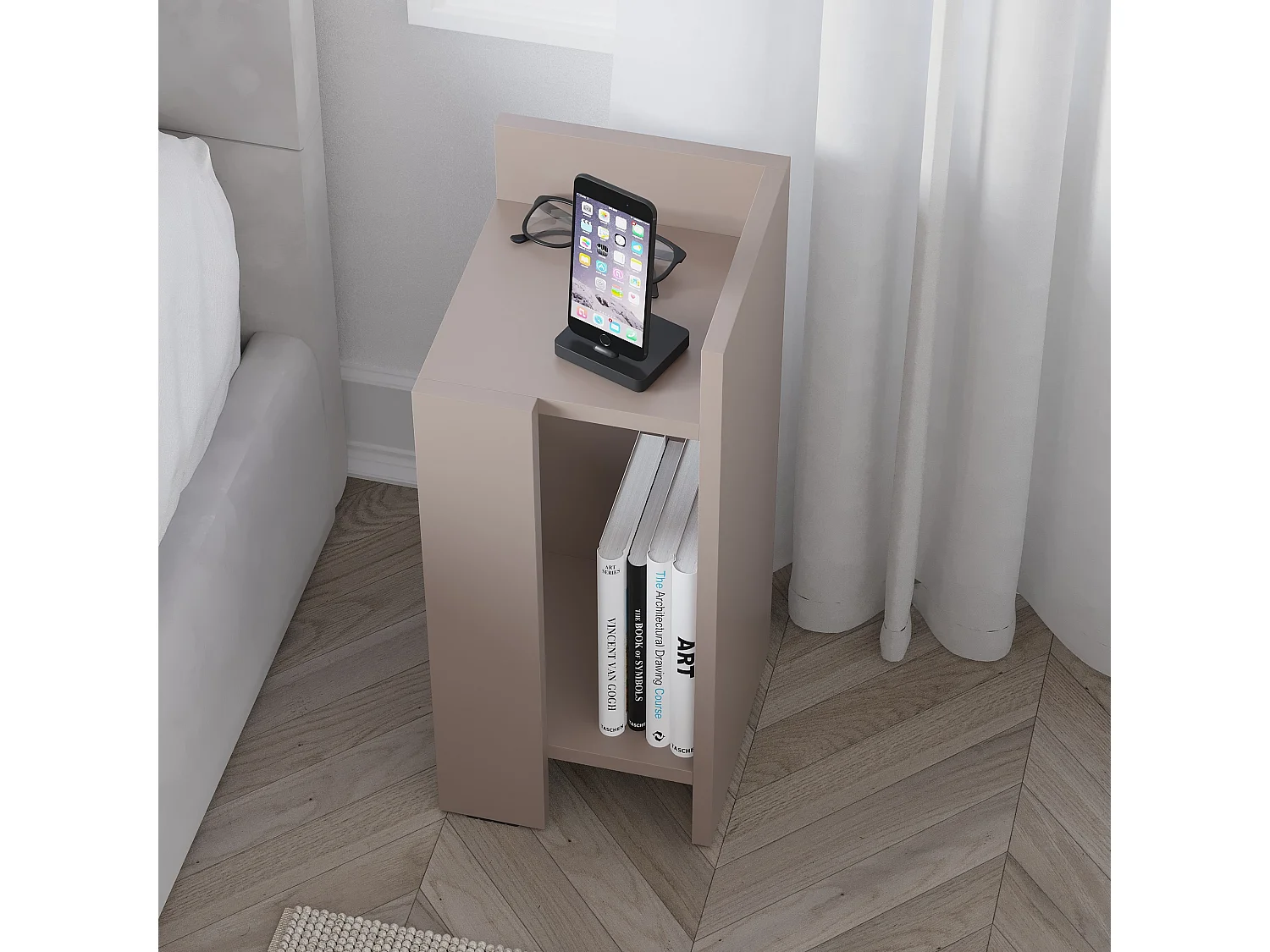 Comodino ELOS- Modulo destro marrone, 60x25x27