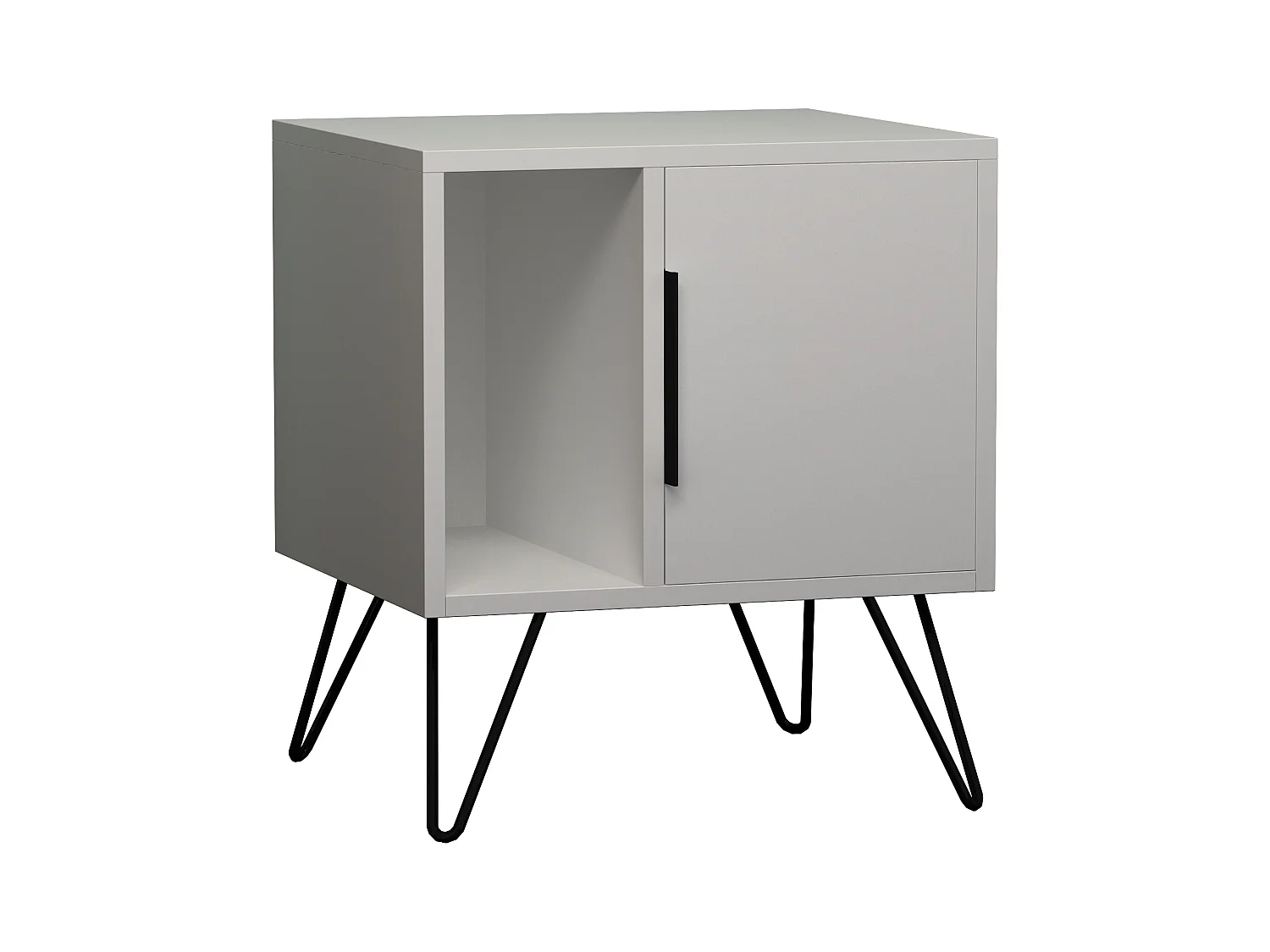 Table de chevet GLYNN- blanc, 60x45x50