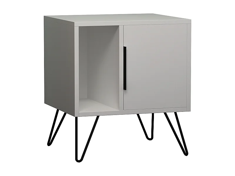 Nachttisch GLYNN- Weiß  , 60x45x50