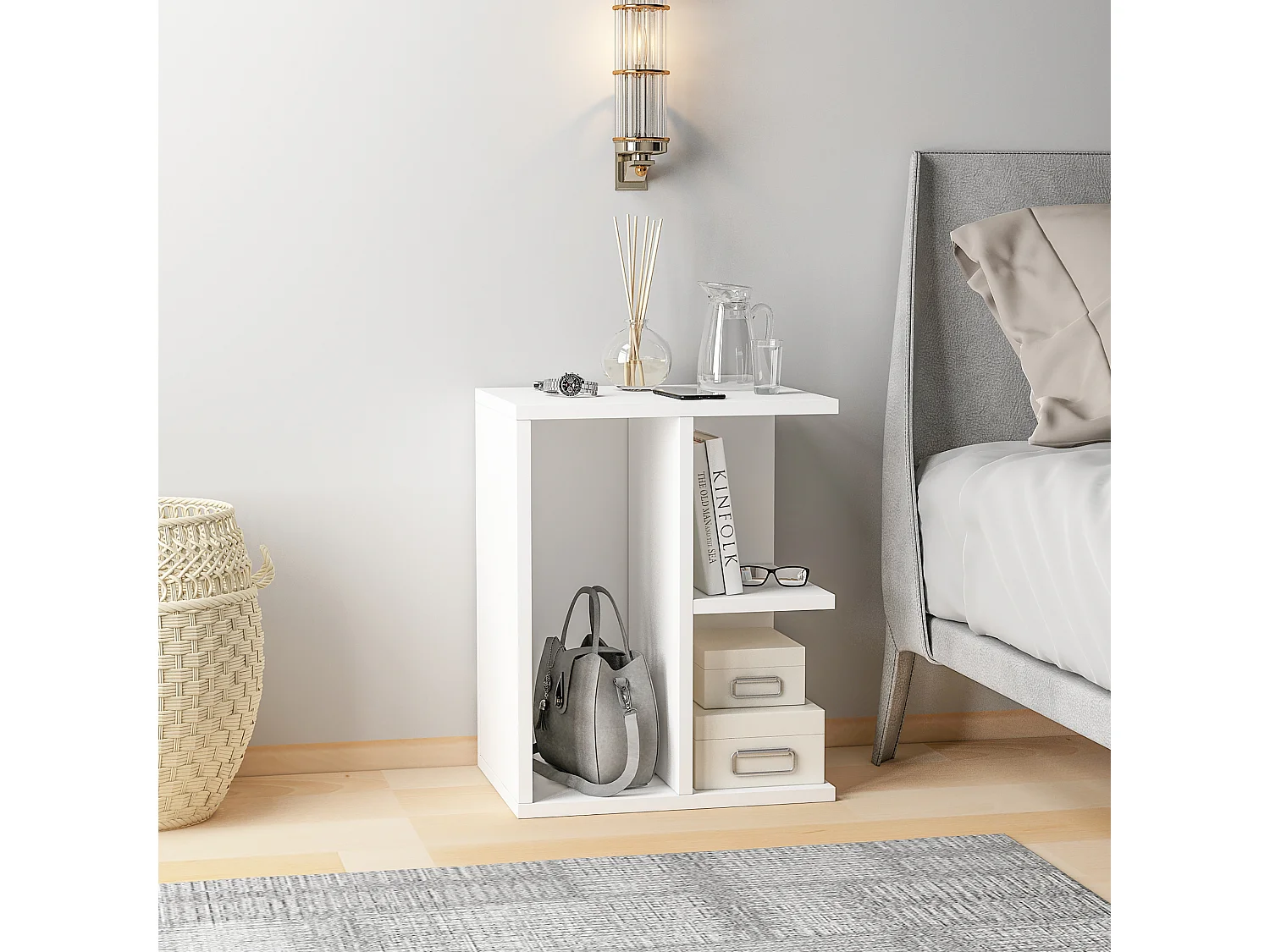 Nachtkastje PROMETHEUS wit, 50x39,6x40