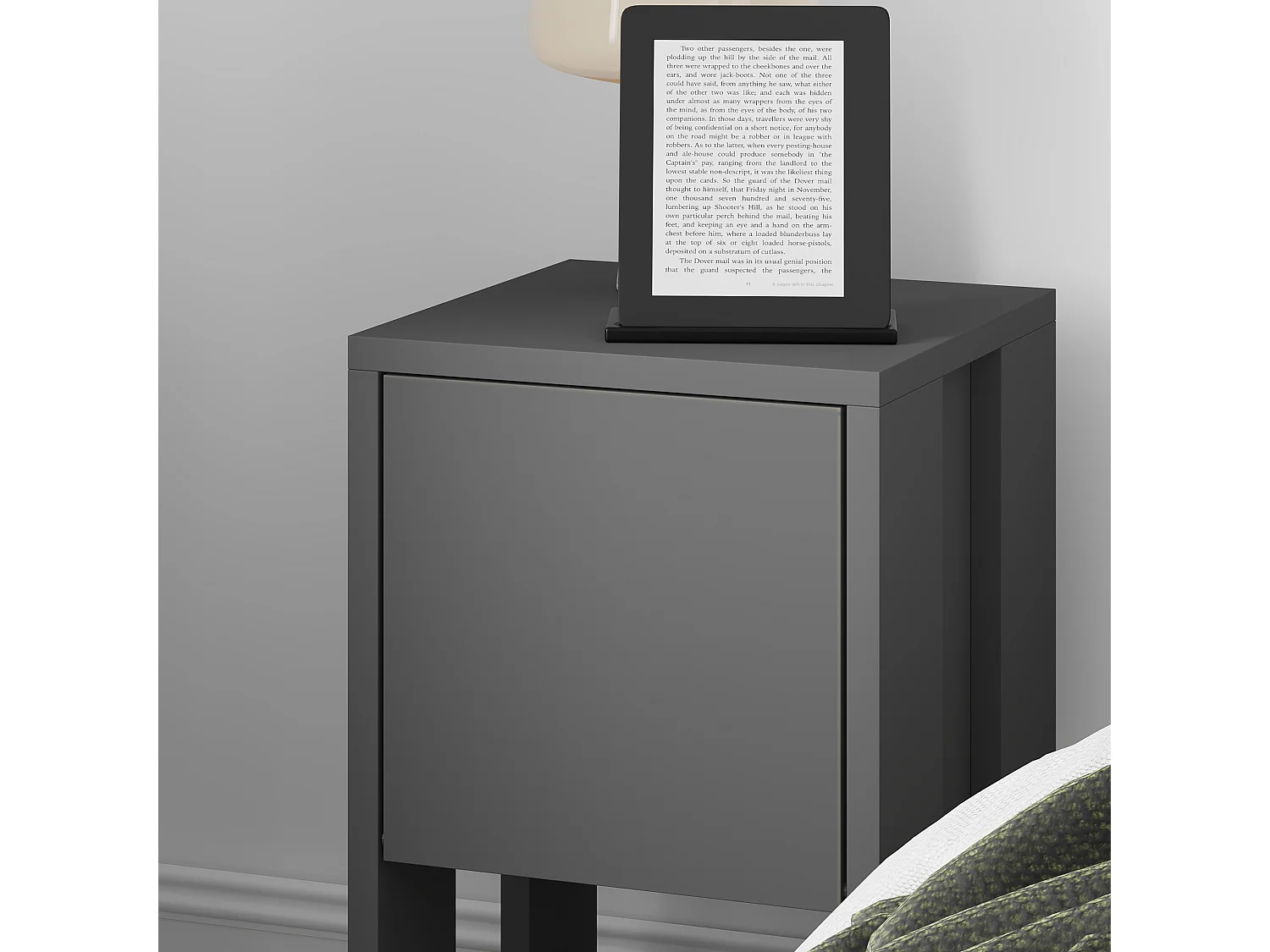 Comodino EMA- grigio antracite, 55x30x30