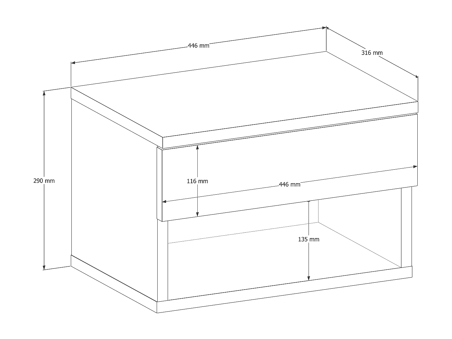 Table de chevet HESTIA - bleu, 29x31,6x44,6