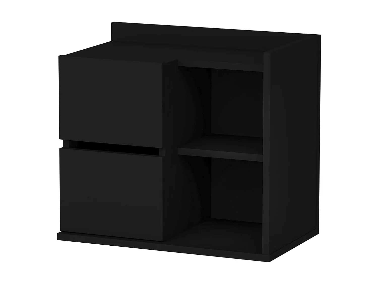 Table de chevet JUNO - noir, 53,2x35x60