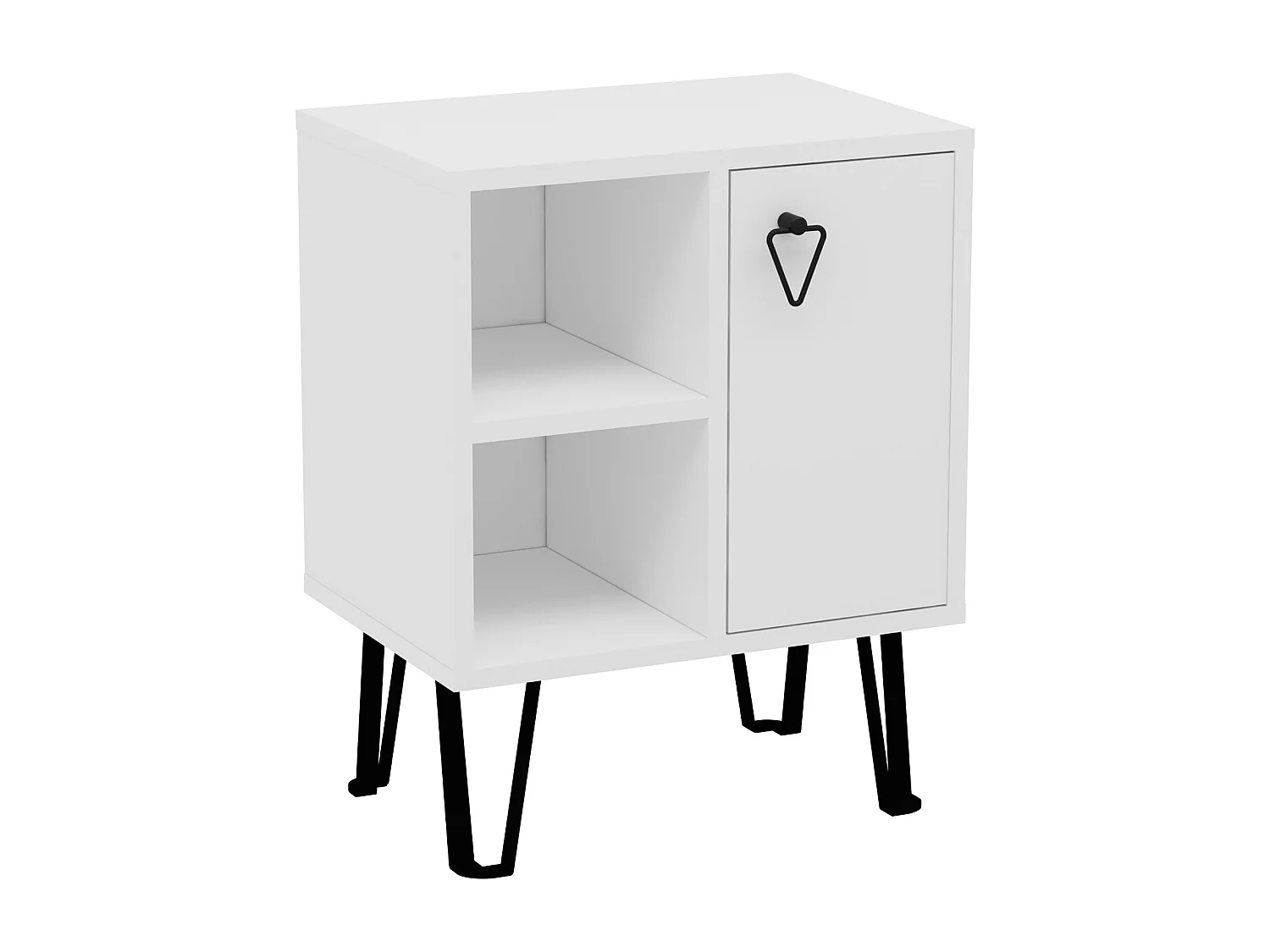 Table de chevet NEPTUNE - blanc, 63x35x50