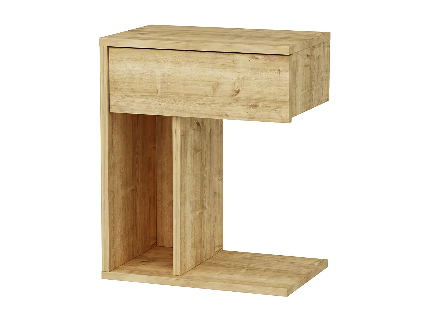 Nachttisch TYCHE  - Naturfarben hell, 55x29,4x44,4