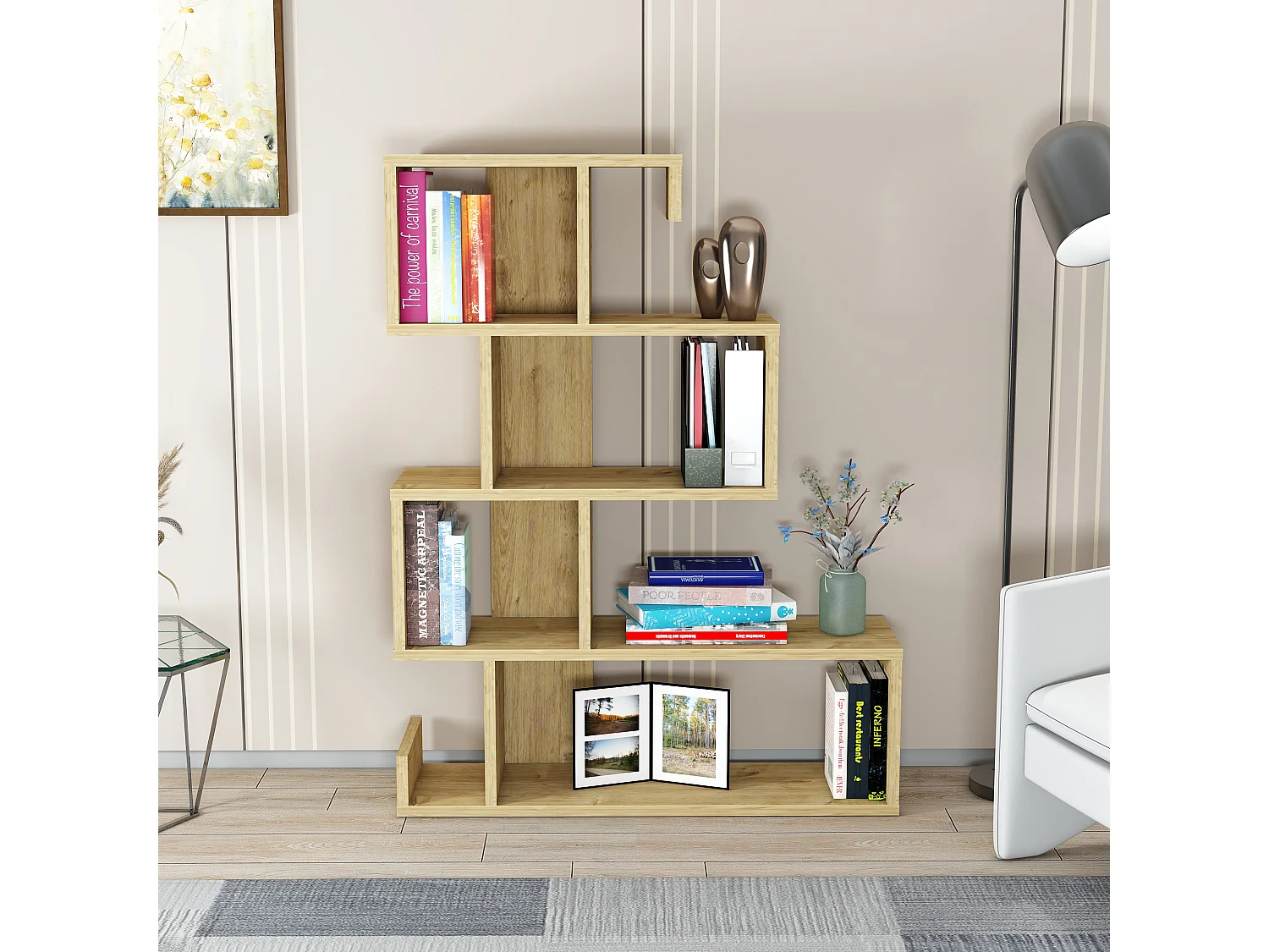 Bookcase ARES- Eiche/Eiche, 80x103,8x23,8