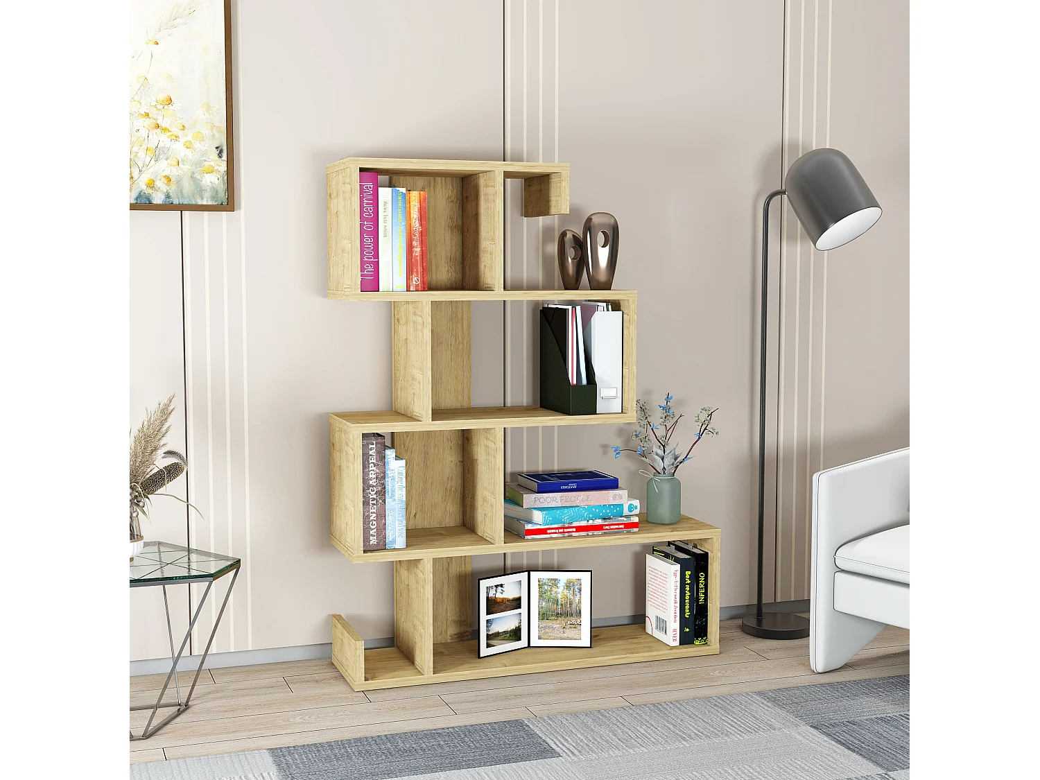 Bookcase ARES- Eiche/Eiche, 80x103,8x23,8