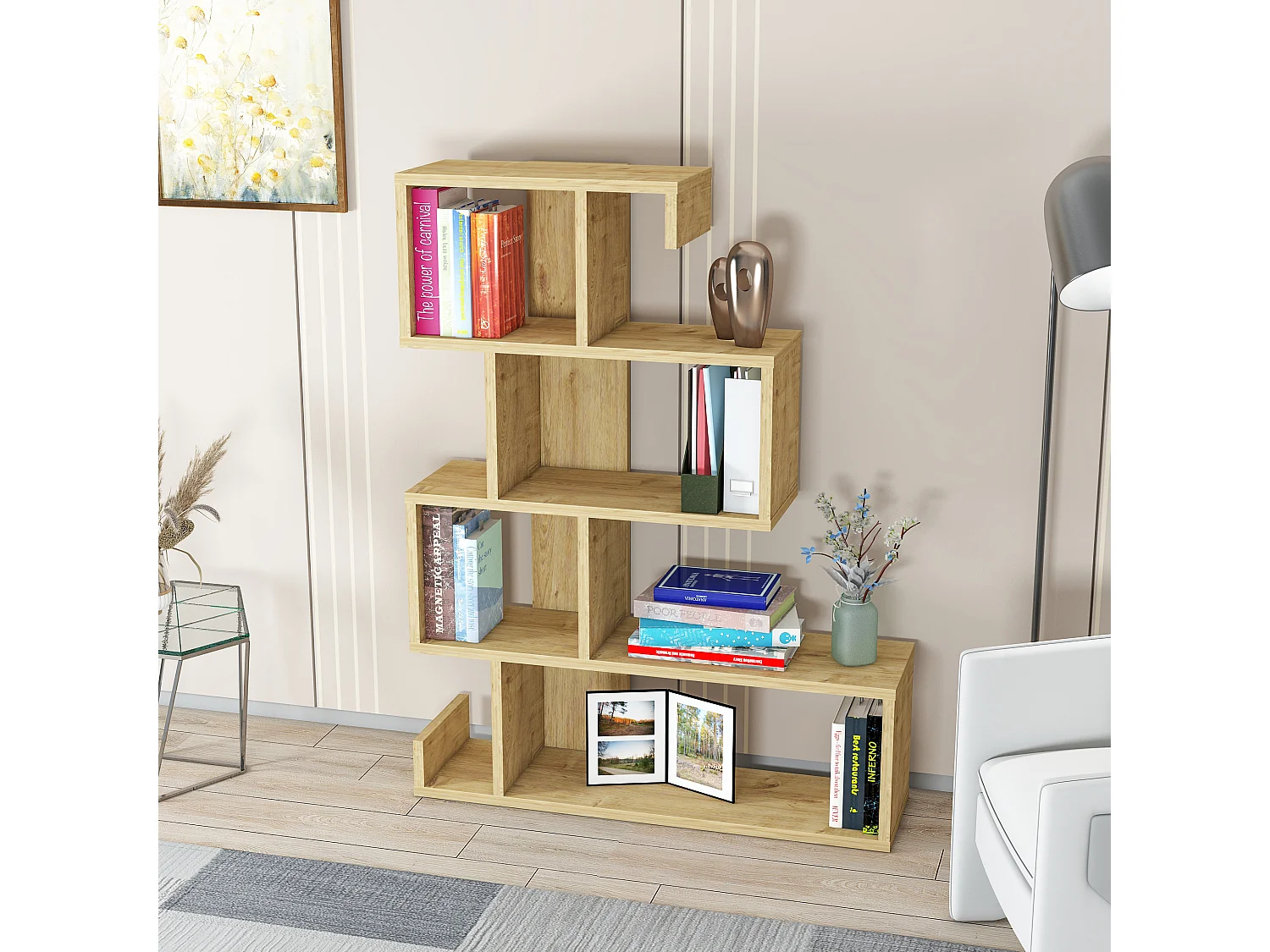 Bookcase ARES- Eiche/Eiche, 80x103,8x23,8