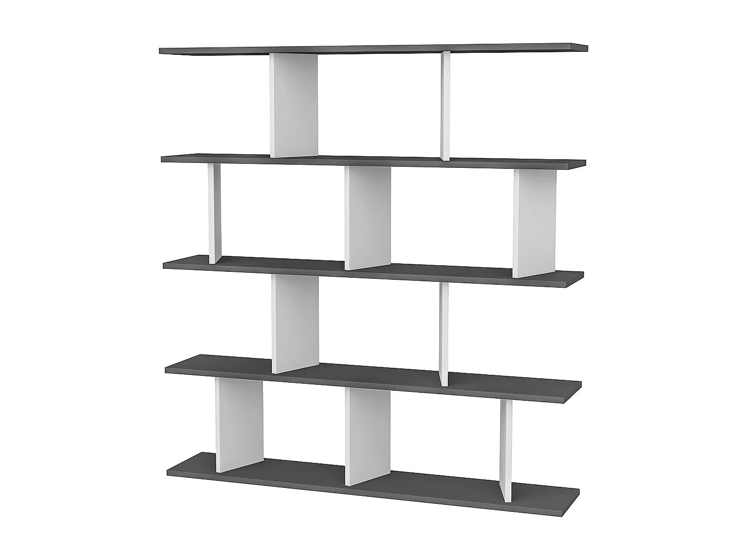 Standregal JORIN- Anthrazit / Weiß, 130x137x25