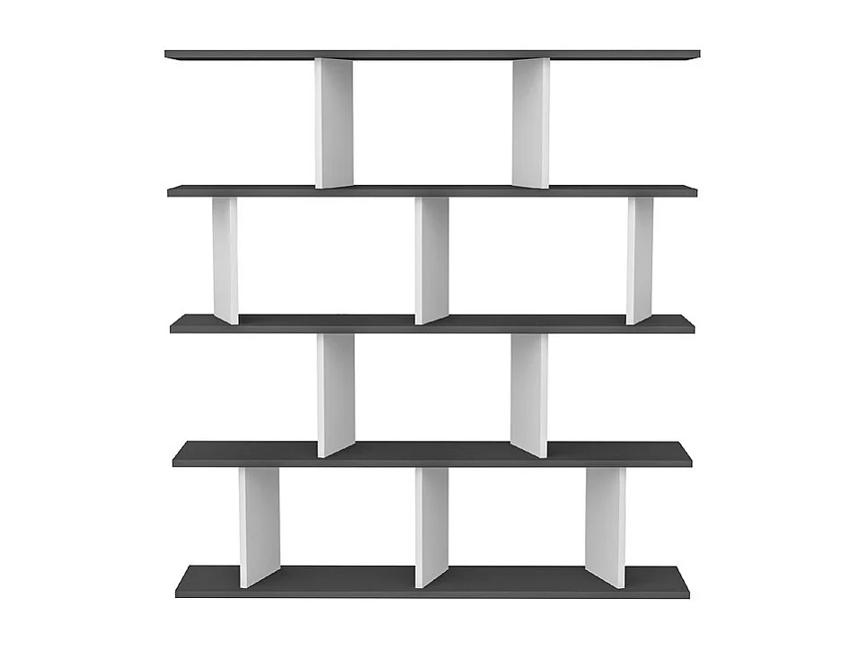Etagère sur pied JORIN - anthracite / blanc, 130x137x25