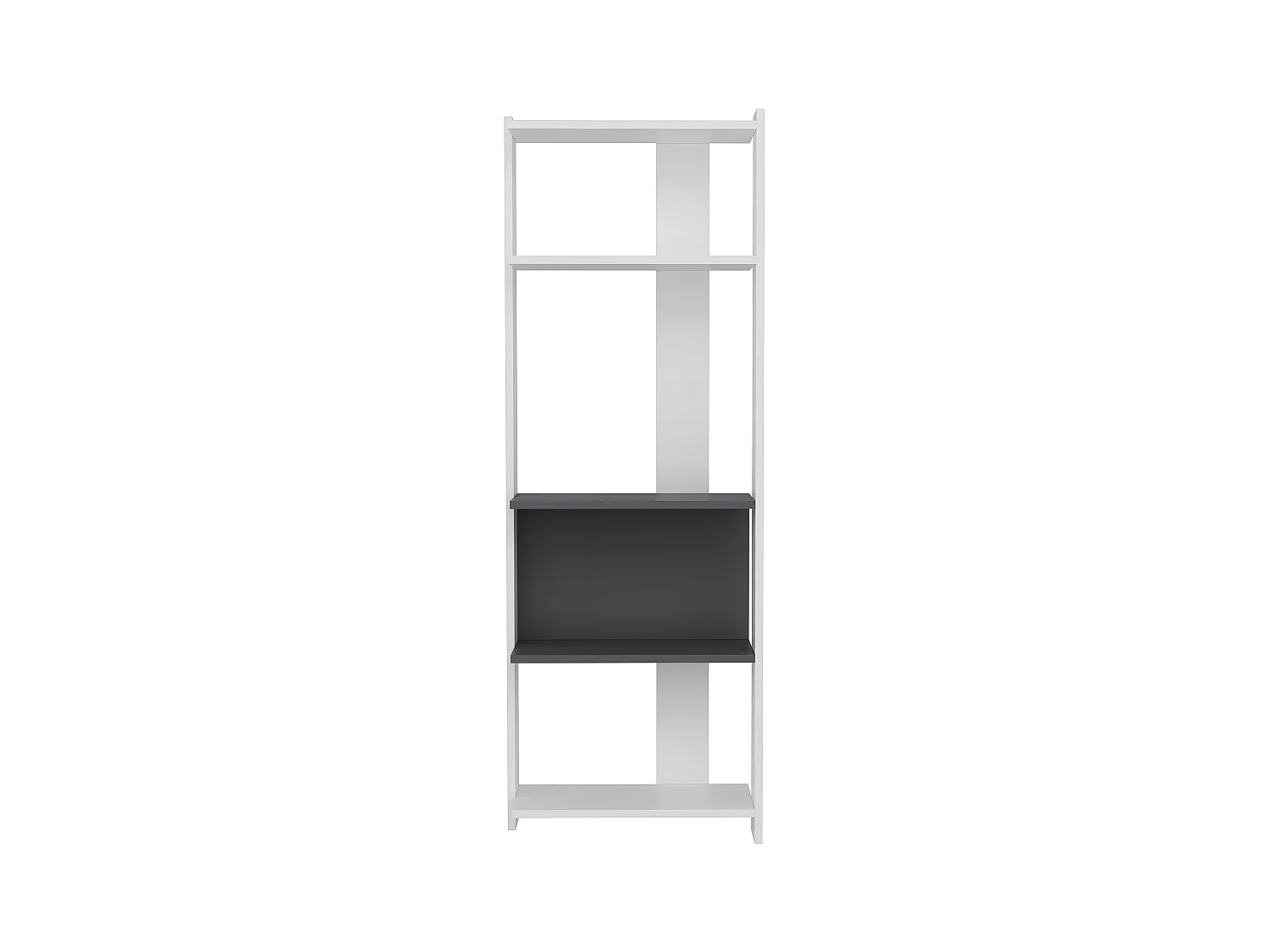 Bibliothèque ABIS - blanc/anthracite, 58,6x165x26,8