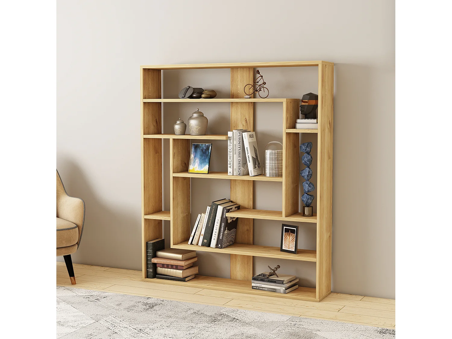 Staande plank POSEIDON eiken, 114x132x22